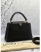 (LIKE NEW) LOUIS VUITTON CAPUCINES PM BAG IN BLACK TAURILLON LEATHER 