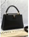 (LIKE NEW) LOUIS VUITTON CAPUCINES PM BAG IN BLACK TAURILLON LEATHER 