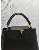 (LIKE NEW) LOUIS VUITTON CAPUCINES PM BAG IN BLACK TAURILLON LEATHER 