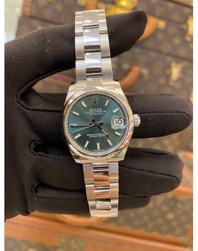 (BRAND NEW) 2024 ROLEX DATEJUST 31 REF 278240 AVOCADO GREEN DIAL 31MM AUTOMATIC WATCH -FULL SET-