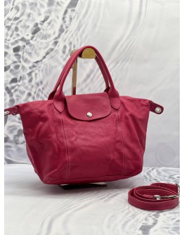 LONGCHAMP LE PLIAGE LEATHER TOP HANDLE BAG WITH STRAP