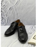 GUCCI BLACK LEATHER LOAFER DOUBLE G OXFORD SIZE 7 