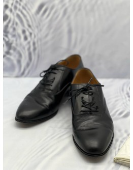 GUCCI BLACK LEATHER LOAFER DOUBLE G OXFORD SIZE 7 