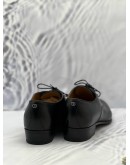 GUCCI BLACK LEATHER LOAFER DOUBLE G OXFORD SIZE 7 