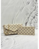 LOUIS VUITTON FELICIE POCHETTE IN WHITE DAMIER AZUR CANVAS