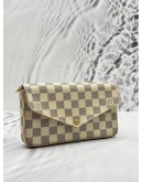 LOUIS VUITTON FELICIE POCHETTE IN WHITE DAMIER AZUR CANVAS