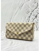 LOUIS VUITTON FELICIE POCHETTE IN WHITE DAMIER AZUR CANVAS