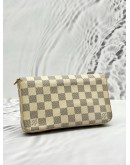 LOUIS VUITTON FELICIE POCHETTE IN WHITE DAMIER AZUR CANVAS