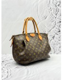 LOUIS VUITTON TURENNE MM TOP HANDLE BAG WITH STRAP IN BROWN MONOGRAM CANVAS -FULL SET-
