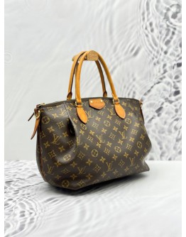 LOUIS VUITTON TURENNE MM TOP HANDLE BAG WITH STRAP IN BROWN MONOGRAM CANVAS -FULL SET-