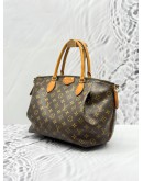 LOUIS VUITTON TURENNE MM TOP HANDLE BAG WITH STRAP IN BROWN MONOGRAM CANVAS -FULL SET-