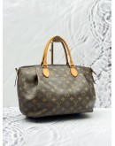 LOUIS VUITTON TURENNE MM TOP HANDLE BAG WITH STRAP IN BROWN MONOGRAM CANVAS -FULL SET-