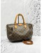 LOUIS VUITTON TURENNE MM TOP HANDLE BAG WITH STRAP IN BROWN MONOGRAM CANVAS -FULL SET-