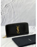YSL SAINT LAURENT LOGO ROUND ZIPPER LONG WALLET 