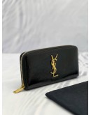 YSL SAINT LAURENT LOGO ROUND ZIPPER LONG WALLET 