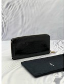 YSL SAINT LAURENT LOGO ROUND ZIPPER LONG WALLET 