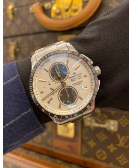 (LIKE NEW) 2025 MAURICE LACROIX PONTOS CHRONOGRAPH REF PT6038-SSL2H-130-A PANDA DIAL 43MM AUTOMATIC WATCH -FULL SET-