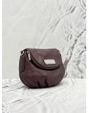 MARC BY MARC JACOBS NATASHA MINI CROSSBODY BAG IN DARK PURPLE PEBBLED LEATHER 