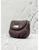 MARC BY MARC JACOBS NATASHA MINI CROSSBODY BAG IN DARK PURPLE PEBBLED LEATHER 