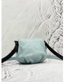 MARC BY MARC JACOBS NATASHA MINI CROSSBODY BAG IN LIGHT BLUE AND BLACK PEBBLED LEATHER