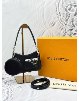 (UNUSED) 2025 LOUIS VUITTON MARELLINI SHOULDER AND CROSSBODY BAG IN BLACK EPI LEATHER -FULL SET-