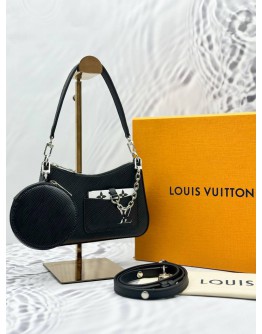 (UNUSED) 2025 LOUIS VUITTON MARELLINI SHOULDER AND CROSSBODY BAG IN BLACK EPI LEATHER -FULL SET-