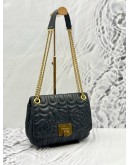 MICHAEL KORS VIVIANNE FLORAL FLAP SHOULDER BAG IN BLACK QUILTED CALFSKIN LEATHER