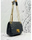 MICHAEL KORS VIVIANNE FLORAL FLAP SHOULDER BAG IN BLACK QUILTED CALFSKIN LEATHER