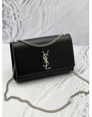 (LIKE NEW) YSL SAINT LAURENT KATE SILVER CHAIN BAG 