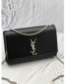 (LIKE NEW) YSL SAINT LAURENT KATE SILVER CHAIN BAG 
