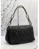 (LIKE NEW) DIOR BLACK CANNAGE LEATHER SHOULDER BAG 