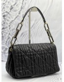 (LIKE NEW) DIOR BLACK CANNAGE LEATHER SHOULDER BAG 