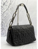 (LIKE NEW) DIOR BLACK CANNAGE LEATHER SHOULDER BAG 