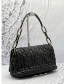 (LIKE NEW) DIOR BLACK CANNAGE LEATHER SHOULDER BAG 