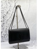 (LIKE NEW) YSL SAINT LAURENT MEDIUM KATE IN BLACK PEBBLED LEATHER CHAIN BAG