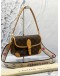 (LIKE NEW) MICROCHIP LOUIS VUITTON DIANE BROWN MONOGRAM CANVAS / LEATHER TRIM WITH FUCHSIA REMOVABLE STRAP 