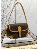 (LIKE NEW) MICROCHIP LOUIS VUITTON DIANE BROWN MONOGRAM CANVAS / LEATHER TRIM WITH FUCHSIA REMOVABLE STRAP 