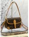 (LIKE NEW) MICROCHIP LOUIS VUITTON DIANE BROWN MONOGRAM CANVAS / LEATHER TRIM WITH FUCHSIA REMOVABLE STRAP 