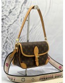 (LIKE NEW) MICROCHIP LOUIS VUITTON DIANE BROWN MONOGRAM CANVAS / LEATHER TRIM WITH FUCHSIA REMOVABLE STRAP 