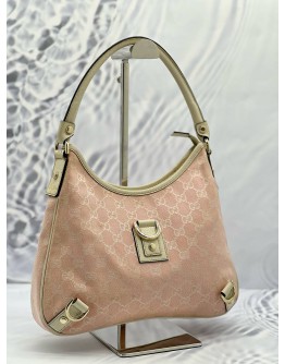 GUCCI ABBEY D RING IVORY PINK SHOULDER BAG 