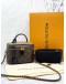 (LIKE NEW) 2023 MICROCHIP LOUIS VUITTON VANITY PM MONOGRAM REVERSE CANVAS WITH LONG STRAP -FULL SET-