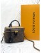 (LIKE NEW) 2023 MICROCHIP LOUIS VUITTON VANITY PM MONOGRAM REVERSE CANVAS WITH LONG STRAP -FULL SET-