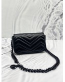 (LIKE NEW) GUCCI BLACK LEATHER GG MARMONT BELT BAG