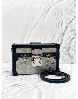 (LIKE NEW) LOUIS VUITTON SILVERY EPI PETITE MALLE WITH STRAP