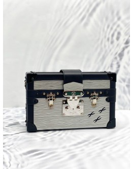(LIKE NEW) LOUIS VUITTON SILVERY EPI PETITE MALLE WITH STRAP