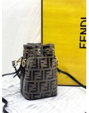 (BRAND NEW) FENDI MON TRESOR BROWN LEATHER MINI BAG -FULL SET-