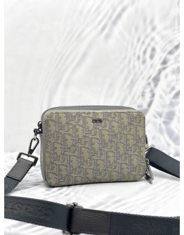 (LIKE NEW) CHRISTIAN DIOR OBLIQUE CANVAS DOUBLE ZIP CROSSBODY POUCH 