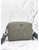 (LIKE NEW) CHRISTIAN DIOR OBLIQUE CANVAS DOUBLE ZIP CROSSBODY POUCH 