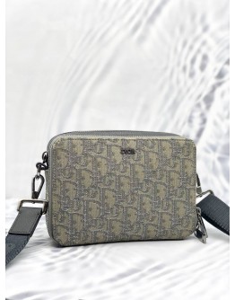 (LIKE NEW) CHRISTIAN DIOR OBLIQUE CANVAS DOUBLE ZIP CROSSBODY POUCH 