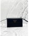 (LIKE NEW) PRADA BLACK NYLON & LEATHER LOGO FLAP WALLET ON STRAP 